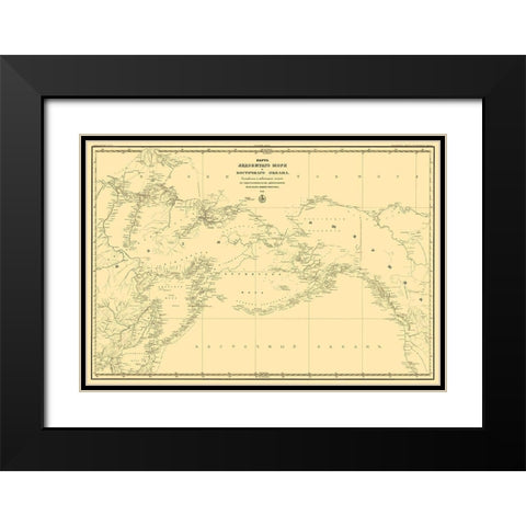 Alaska, Eastern Russia - Gidrograficheski Dept Black Modern Wood Framed Art Print with Double Matting by Gidrograficheski Dept
