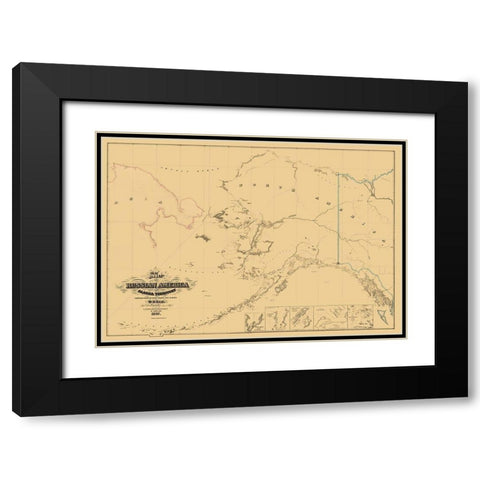 Alaska, Asia - Lewis 1867 Black Modern Wood Framed Art Print with Double Matting by Lewis
