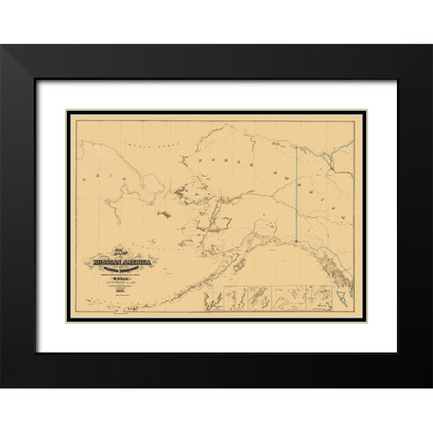 Alaska, Asia - Lewis 1867 Black Modern Wood Framed Art Print with Double Matting by Lewis