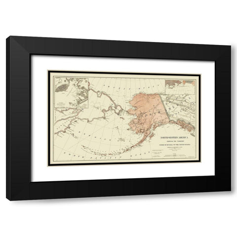 Alaska, American Northwest - Peirce 1867 Black Modern Wood Framed Art Print with Double Matting by Peirce