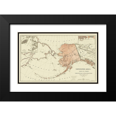 Alaska, American Northwest - Peirce 1867 Black Modern Wood Framed Art Print with Double Matting by Peirce