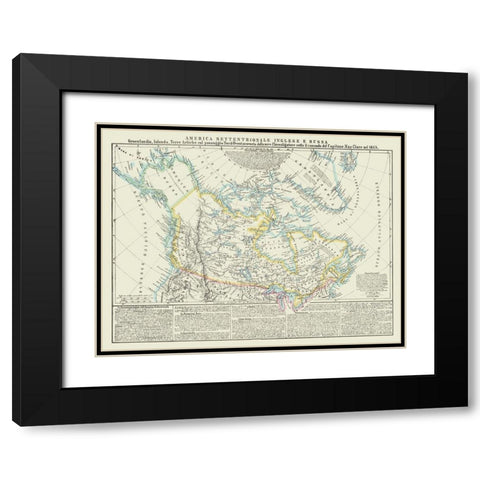 English Russian American Territories Black Modern Wood Framed Art Print with Double Matting by Marzolla