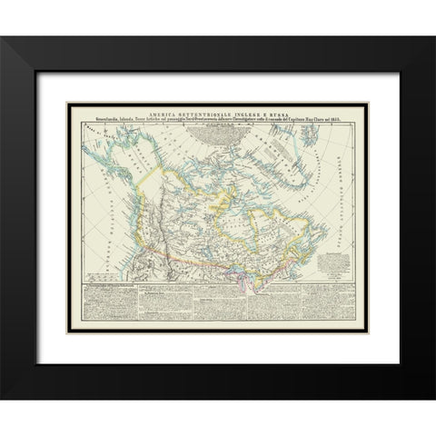 English Russian American Territories Black Modern Wood Framed Art Print with Double Matting by Marzolla