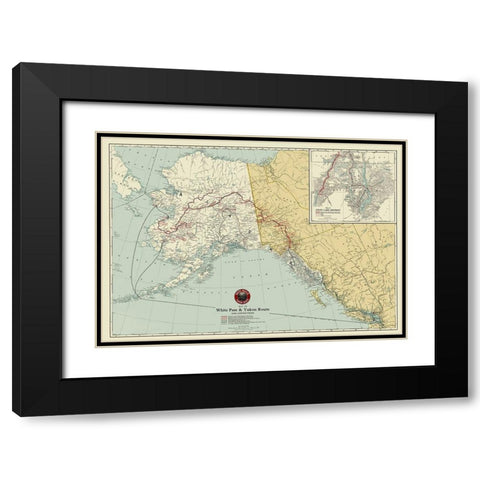 White Pass, Yukon Route Railroad - 1917 Black Modern Wood Framed Art Print with Double Matting by Unknown