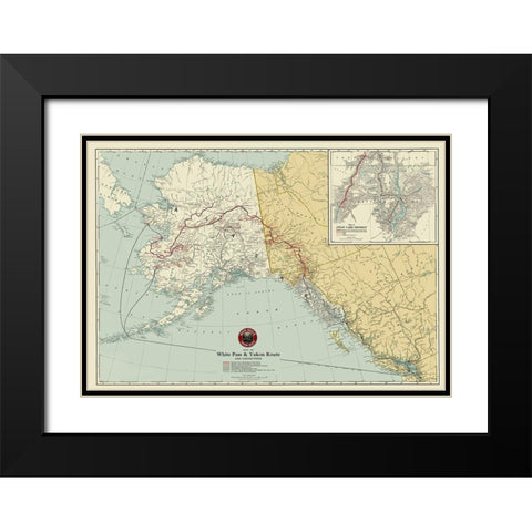 White Pass, Yukon Route Railroad - 1917 Black Modern Wood Framed Art Print with Double Matting by Unknown