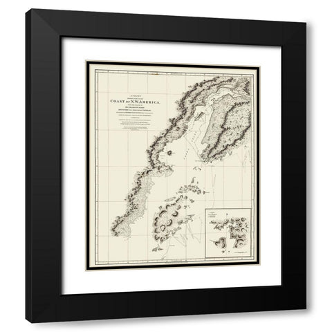 Alaska Coast - Robinson 1798 Black Modern Wood Framed Art Print with Double Matting by Robinson