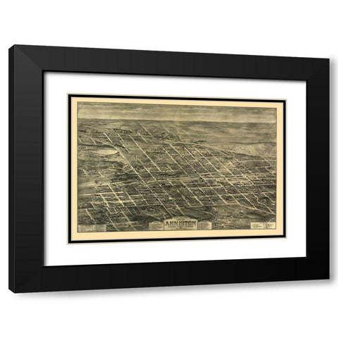 Anniston Alabama - Hart 1903 Black Modern Wood Framed Art Print with Double Matting by Hart