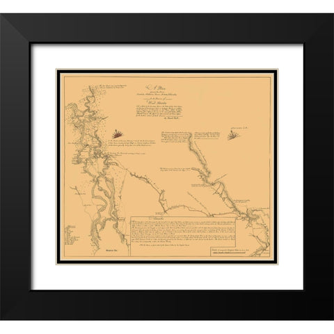 Alabama, West Florida Coastal Rivers - Taitt 1771 Black Modern Wood Framed Art Print with Double Matting by Taitt