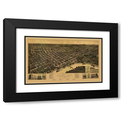 Selma Alabama - Wellge 1887 Black Modern Wood Framed Art Print with Double Matting by Wellge