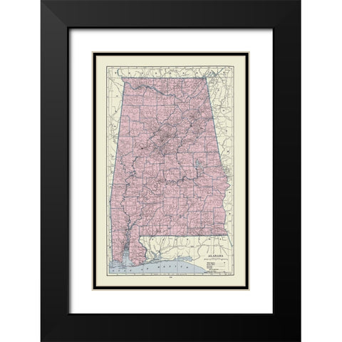 Alabama - Hammond  1920 Black Modern Wood Framed Art Print with Double Matting by Hammond
