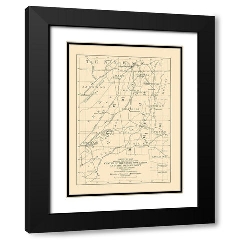 Alabama, Tennessee, Georgia Negro Population 1903 Black Modern Wood Framed Art Print with Double Matting by US Census