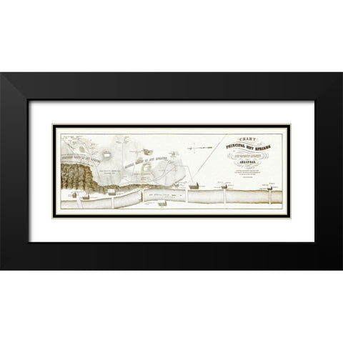 Hot Springs Arkansas - Hoen 1870 Black Modern Wood Framed Art Print with Double Matting by Hoen