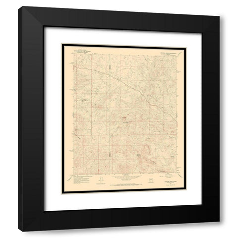 North East Arrastra Mountains Arizona Quad Black Modern Wood Framed Art Print with Double Matting by USGS