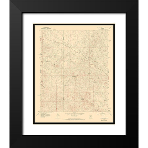North East Arrastra Mountains Arizona Quad Black Modern Wood Framed Art Print with Double Matting by USGS