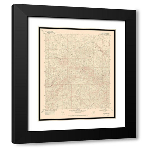 Arrastra Mountains Arizona Quad - USGS 1967 Black Modern Wood Framed Art Print with Double Matting by USGS