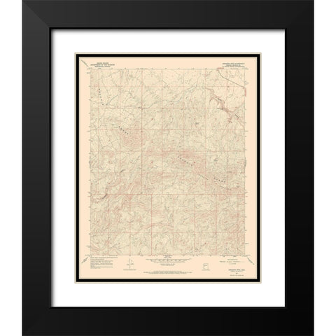 Arrastra Mountains Arizona Quad - USGS 1967 Black Modern Wood Framed Art Print with Double Matting by USGS
