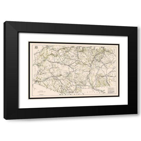 Arizona New Mexico - Westgard 1919  Black Modern Wood Framed Art Print with Double Matting by Westgard