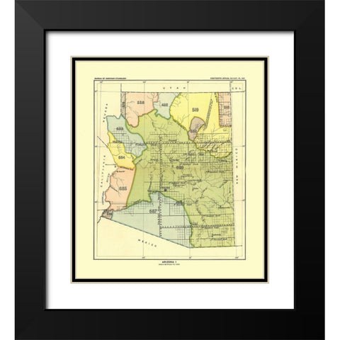 Western Arizona - Hoen 1896 Black Modern Wood Framed Art Print with Double Matting by Hoen