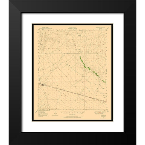 Bowie Arizona Quad - USGS 1949 Black Modern Wood Framed Art Print with Double Matting by USGS