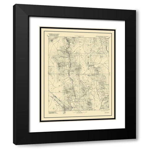 Camp Mohave Arizona Sheet - USGS 1892 Black Modern Wood Framed Art Print with Double Matting by USGS
