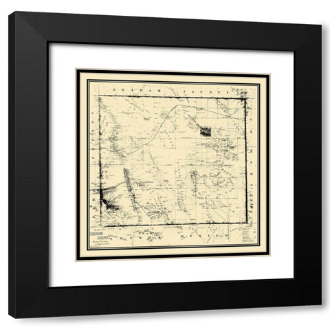 Cochise Arizona - Howe 1890 Black Modern Wood Framed Art Print with Double Matting by Howe