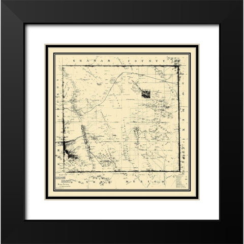 Cochise Arizona - Howe 1890 Black Modern Wood Framed Art Print with Double Matting by Howe