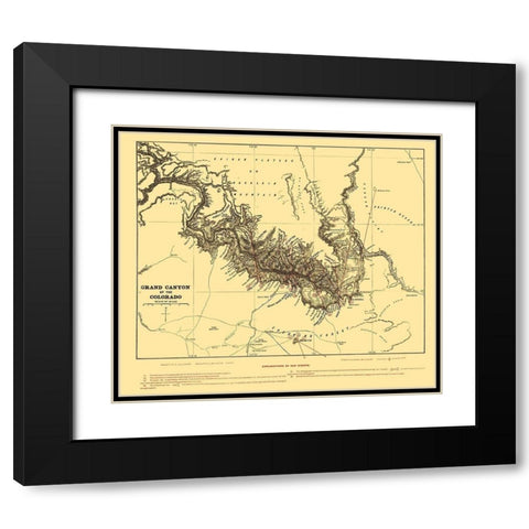 Grand Canyon Arizona - Underwood 1904 Black Modern Wood Framed Art Print with Double Matting by Underwood