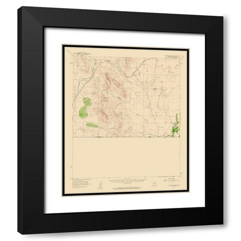 College Peaks Arizona Quad - USGS 1958 Black Modern Wood Framed Art Print with Double Matting by USGS