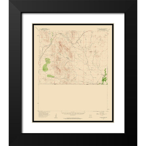 College Peaks Arizona Quad - USGS 1958 Black Modern Wood Framed Art Print with Double Matting by USGS