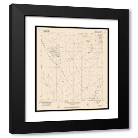 North East Douglas Arizona Quad - USGS 1958 Black Modern Wood Framed Art Print with Double Matting by USGS