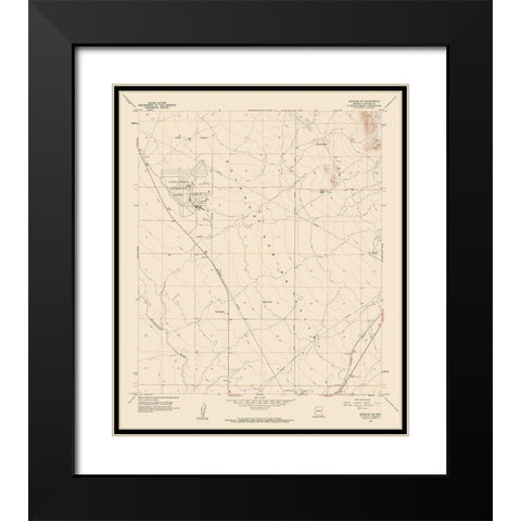 North East Douglas Arizona Quad - USGS 1958 Black Modern Wood Framed Art Print with Double Matting by USGS
