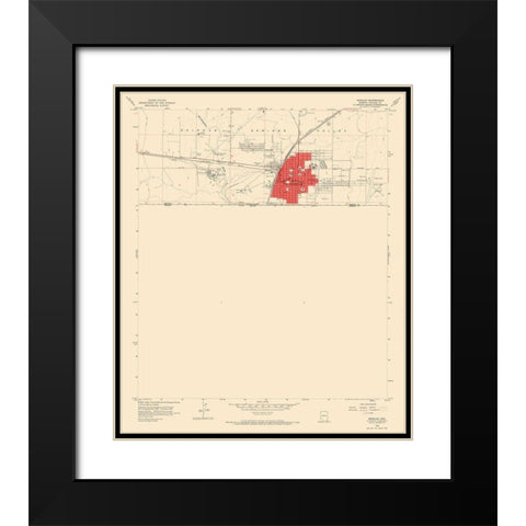 Douglas Arizona Quad - USGS 1958 Black Modern Wood Framed Art Print with Double Matting by USGS