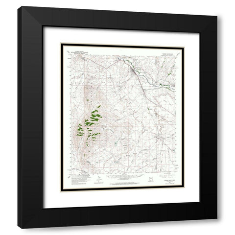 Duncan Arizona Quad - USGS 1960 Black Modern Wood Framed Art Print with Double Matting by USGS