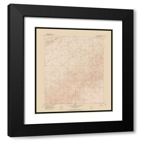 E C P Peak Arizona Quad - USGS 1967 Black Modern Wood Framed Art Print with Double Matting by USGS