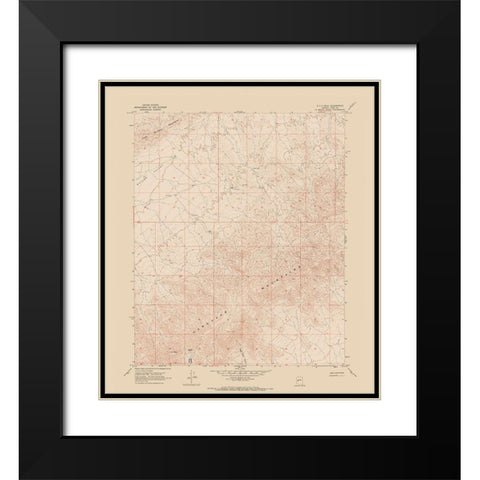 E C P Peak Arizona Quad - USGS 1967 Black Modern Wood Framed Art Print with Double Matting by USGS