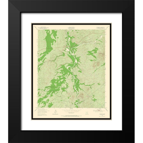 Fairbank Arizona Quad - USGS 1952 Black Modern Wood Framed Art Print with Double Matting by USGS