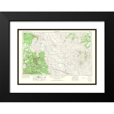 Flagstaff Arizona Sheet - USGS 1966 Black Modern Wood Framed Art Print with Double Matting by USGS