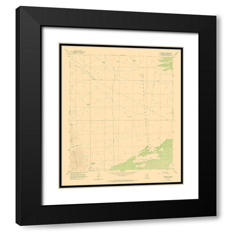 South East Gleeson Arizona Quad - USGS 1958 Black Modern Wood Framed Art Print with Double Matting by USGS