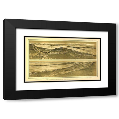Grand Canyon , Marble Canyon Arizona - Bien 1882 Black Modern Wood Framed Art Print with Double Matting by Bien