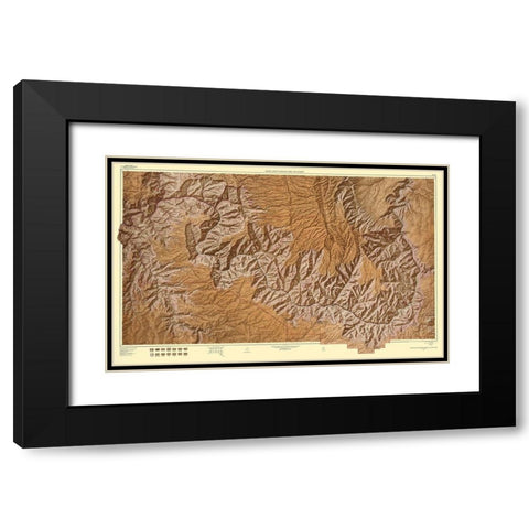 Grand Canyon Arizona - USGS 1962 Black Modern Wood Framed Art Print with Double Matting by USGS