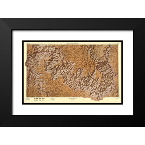 Grand Canyon Arizona - USGS 1962 Black Modern Wood Framed Art Print with Double Matting by USGS