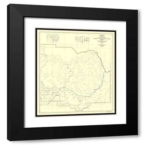 Grand Canyon East Half Arizona - USGS 1927 Black Modern Wood Framed Art Print with Double Matting by USGS