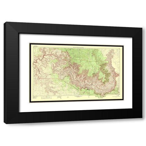 Grand Canyon Vicinity Arizona - USGS 1962 Black Modern Wood Framed Art Print with Double Matting by USGS