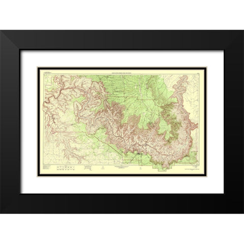 Grand Canyon Vicinity Arizona - USGS 1962 Black Modern Wood Framed Art Print with Double Matting by USGS
