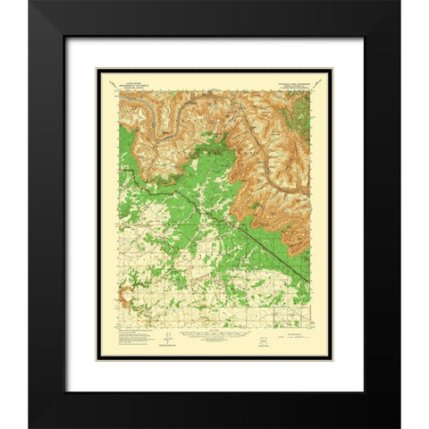 Havasupai Point Arizona Quad - USGS 1962 Black Modern Wood Framed Art Print with Double Matting by USGS