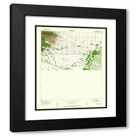 South West Hereford Arizona Quad - USGS 1952 Black Modern Wood Framed Art Print with Double Matting by USGS