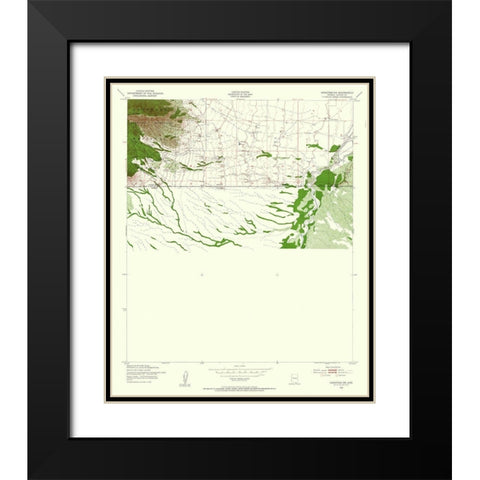 South West Hereford Arizona Quad - USGS 1952 Black Modern Wood Framed Art Print with Double Matting by USGS