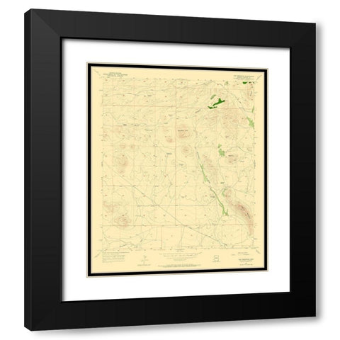 Hay Mountain Arizona Quad - USGS 1957 Black Modern Wood Framed Art Print with Double Matting by USGS