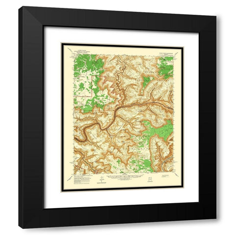 Kanab Point Arizona Quad - USGS 1964 Black Modern Wood Framed Art Print with Double Matting by USGS