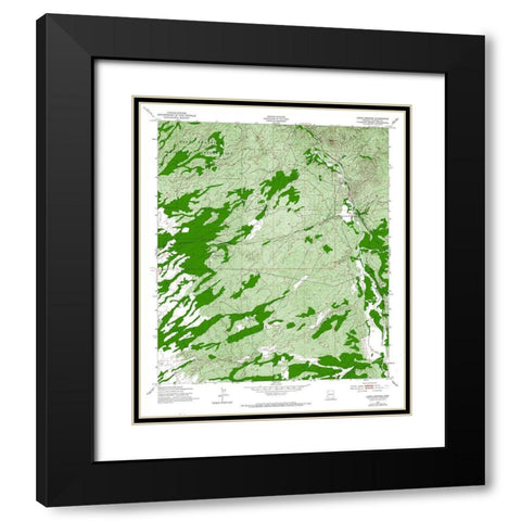 Lewis Springs Arizona Quad - USGS 1952 Black Modern Wood Framed Art Print with Double Matting by USGS